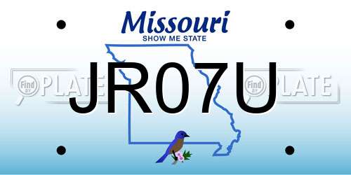 JR07U Missouri License Plate