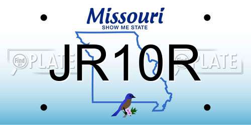 JR10R Missouri License Plate