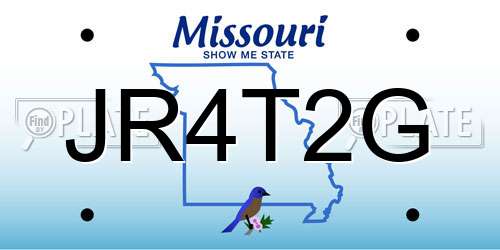 JR4T2G Missouri License Plate