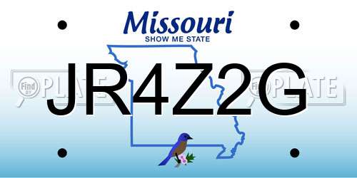 JR4Z2G Missouri License Plate