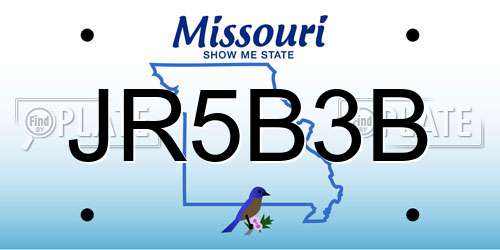 JR5B3B Missouri License Plate