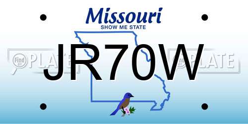 JR70W Missouri License Plate