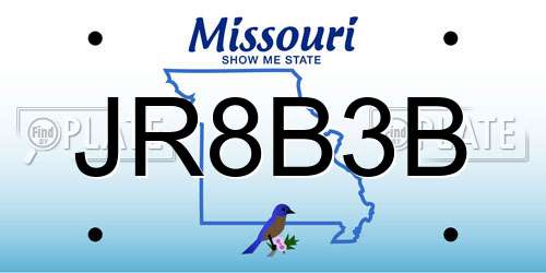 JR8B3B Missouri License Plate