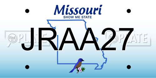 JRAA27 Missouri License Plate