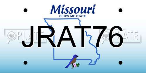 JRAT76 Missouri License Plate