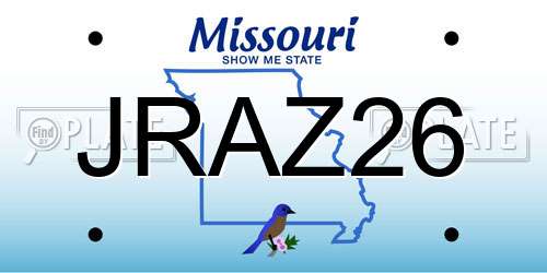 JRAZ26 Missouri License Plate