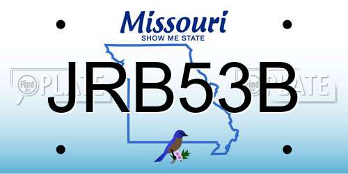 JRB53B Missouri License Plate