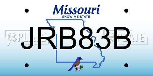 JRB83B Missouri License Plate