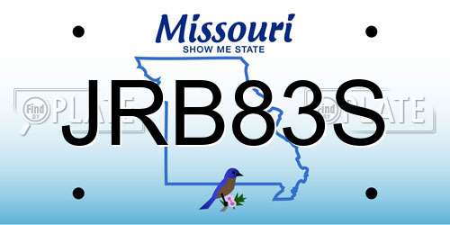 JRB83S Missouri License Plate