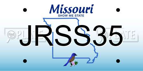 JRSS35 Missouri License Plate