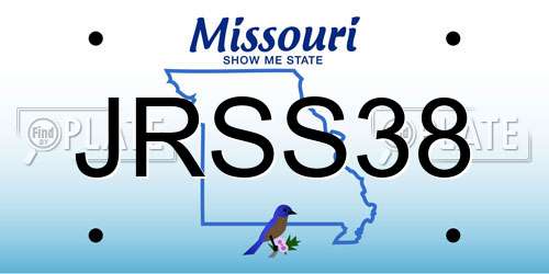 JRSS38 Missouri License Plate