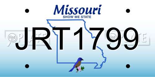 JRT1799 Missouri License Plate