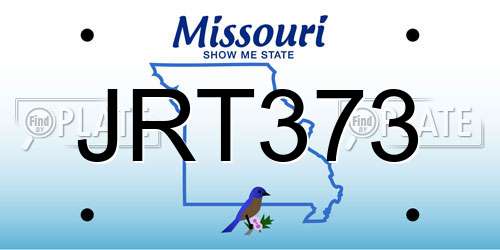 JRT373 Missouri License Plate