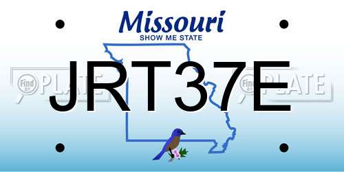 JRT37E Missouri License Plate