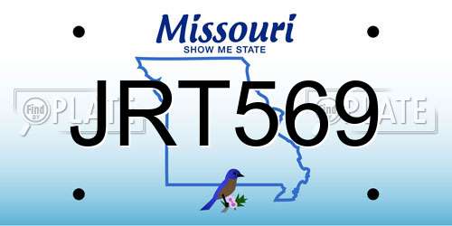JRT569 Missouri License Plate