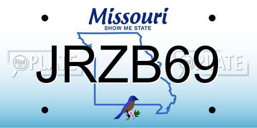 JRZB69 Missouri License Plate