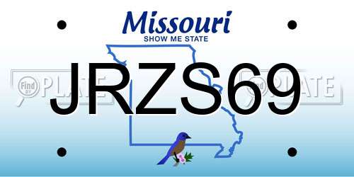 JRZS69 Missouri License Plate