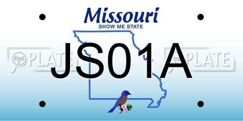 JS01A Missouri License Plate