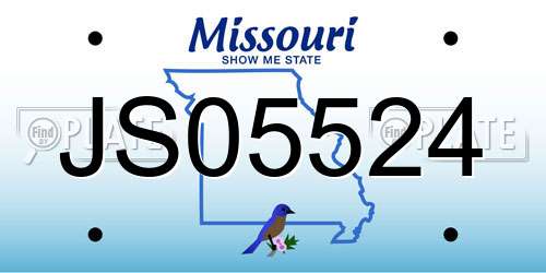 JS05524 Missouri License Plate