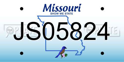 JS05824 Missouri License Plate