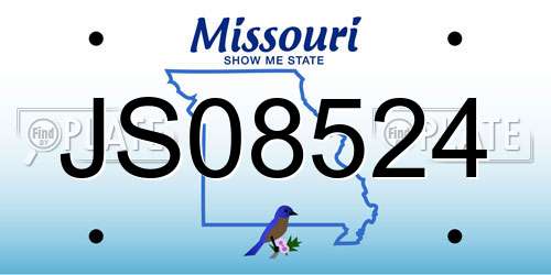 JS08524 Missouri License Plate