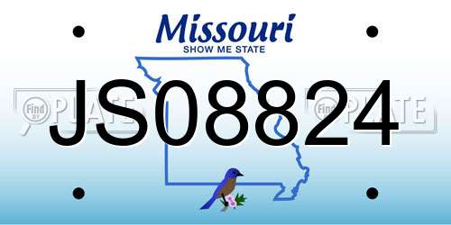 JS08824 Missouri License Plate