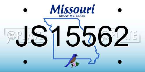 JS15562 Missouri License Plate