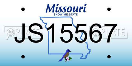 JS15567 Missouri License Plate
