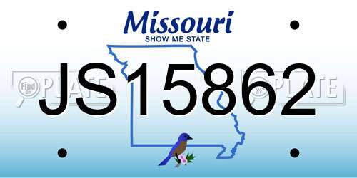 JS15862 Missouri License Plate