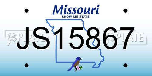 JS15867 Missouri License Plate