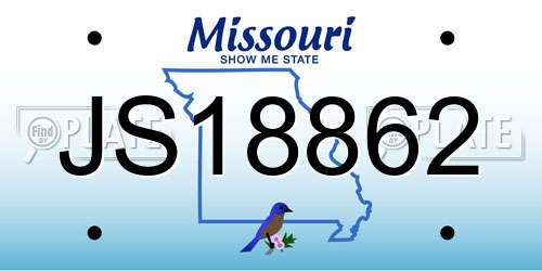 JS18862 Missouri License Plate