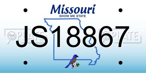 JS18867 Missouri License Plate