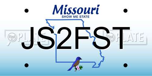 JS2FST Missouri License Plate
