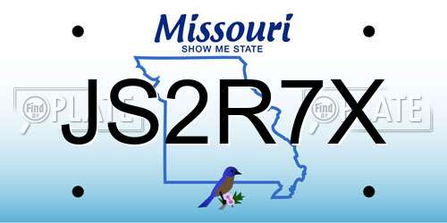 JS2R7X Missouri License Plate