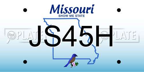 JS45H Missouri License Plate