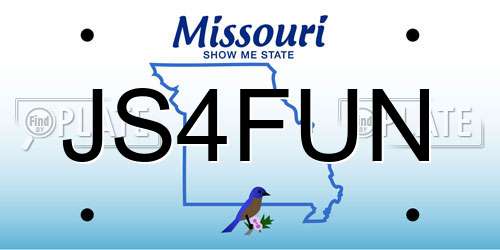 JS4FUN Missouri License Plate