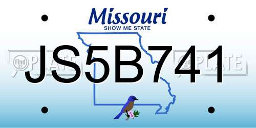 JS5B741 Missouri License Plate