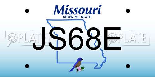 JS68E Missouri License Plate