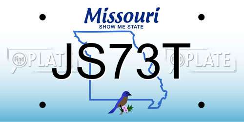 JS73T Missouri License Plate