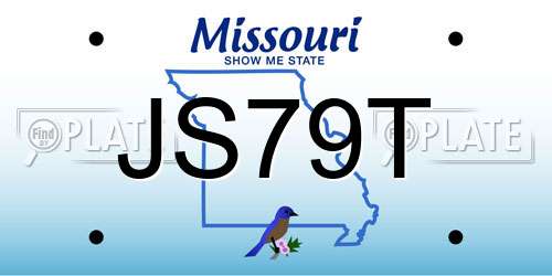 JS79T Missouri License Plate