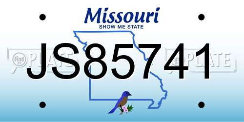 JS85741 Missouri License Plate