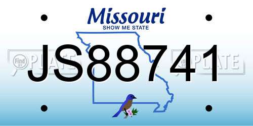 JS88741 Missouri License Plate