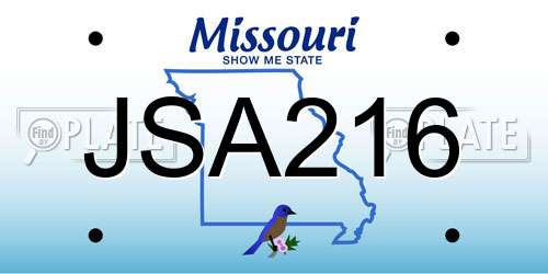 JSA216 Missouri License Plate