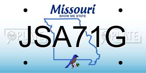 JSA71G Missouri License Plate