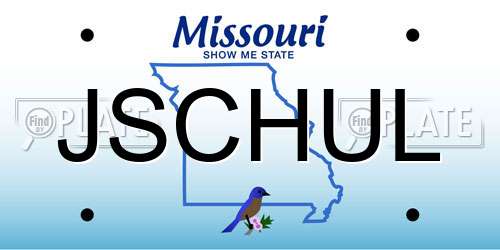 JSCHUL Missouri License Plate