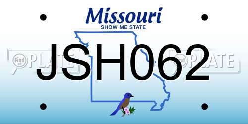 JSH062 Missouri License Plate
