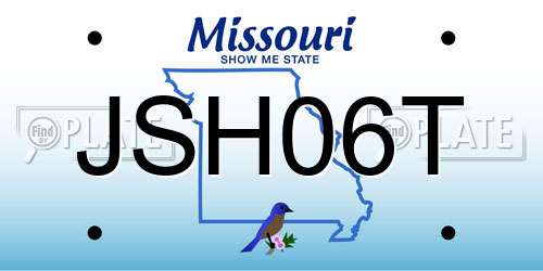 JSH06T Missouri License Plate