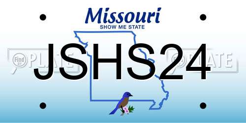 JSHS24 Missouri License Plate