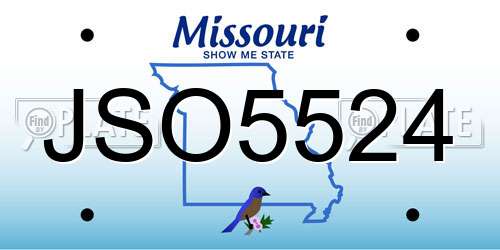 JSO5524 Missouri License Plate
