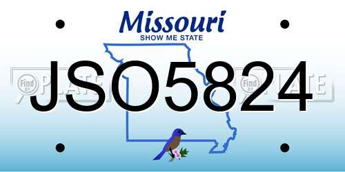 JSO5824 Missouri License Plate